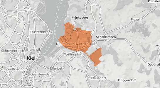 Mietspiegelkarte Kiel Neum&uuml;hlen Dietrichsdorf